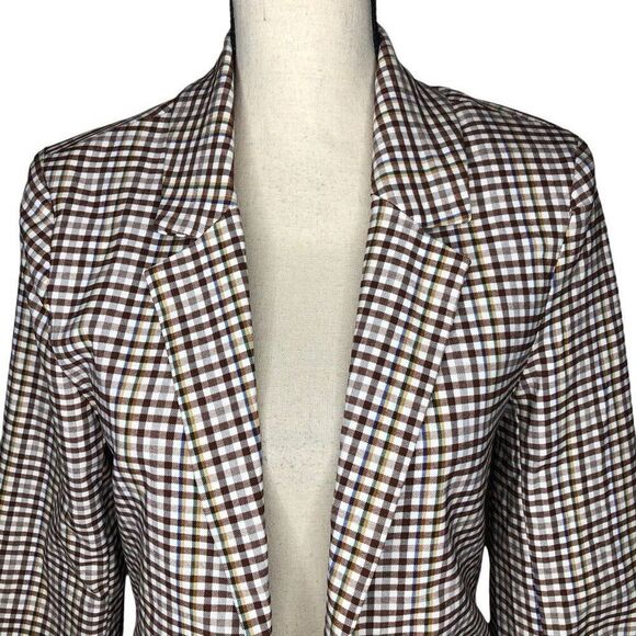 NEW Love Tree Plaid Versona Light Academia, Preppy Open Front Boyfriend Jkt Sz S - Picture 4 of 16